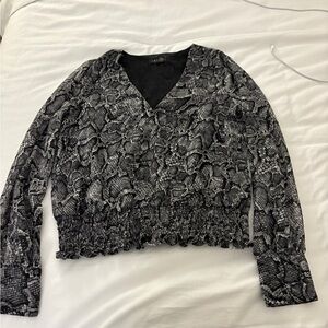 1. State Smocked Waist Snake Print Top